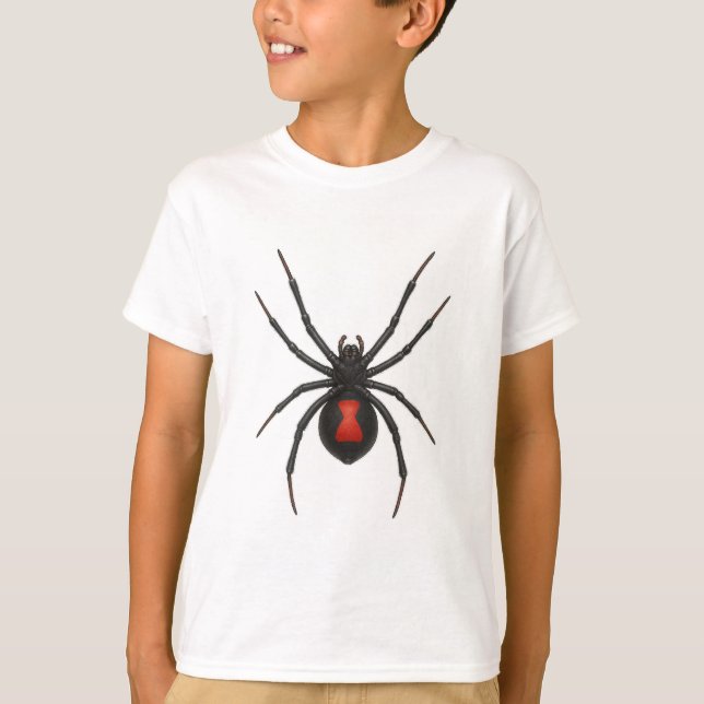 Widow's Warning: Black Widow Spider T-Shirt (Front)