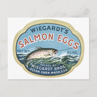 Wiegardt's Salmon Eggs Vintage Ad Postcard