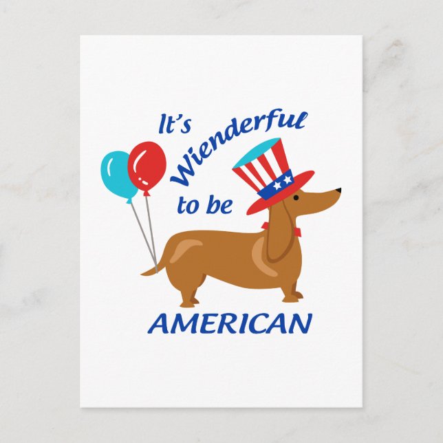 Wienderful To Be American Postcard (Front)