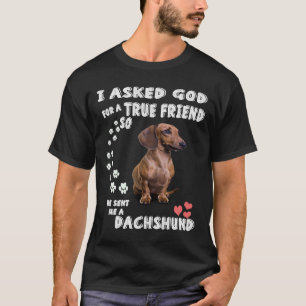 Wiener And Doxie Lovers I Ask God For A True Frie T-Shirt