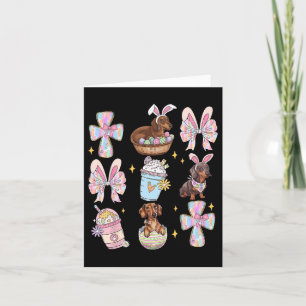 Wiener Dog Dachshund Coquette Bow Christian Doxie  Card