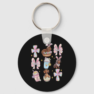 Wiener Dog Dachshund Coquette Bow Christian Doxie Key Ring