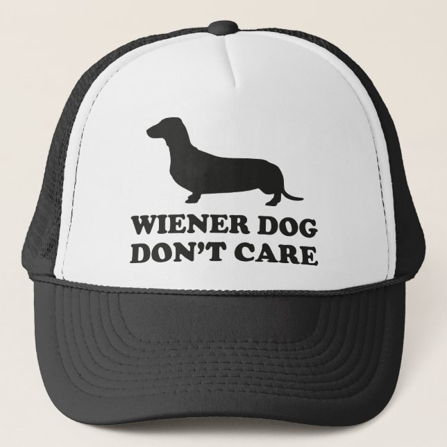 Wiener Dog Don't Care Trucker Hat (Front)