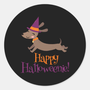 Wiener Dog Halloween Skeleton Dachshund Lover Hall Classic Round Sticker