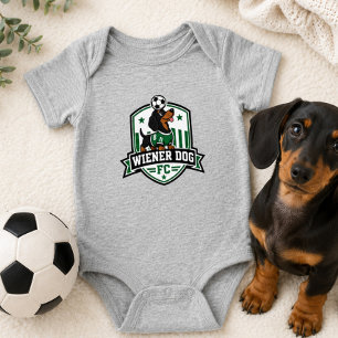 Wiener Dog Soccer Dog Fan Club Baby Outfit Bodysuit