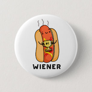 Wiener Funny Sausage Pun 6 Cm Round Badge