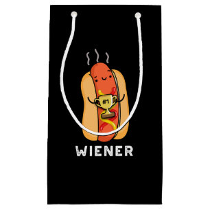 Wiener Funny Sausage Pun Dark BG Small Gift Bag