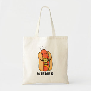 Wiener Funny Sausage Pun Tote Bag