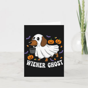 Wiener ghost funny dachshund halloween dog  card
