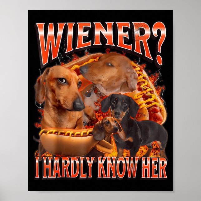 Wiener I Hardly Know Her Funny Offensive Dachshund Poster (Front)