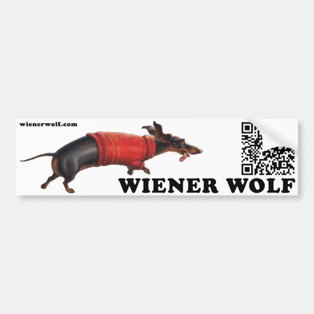 Wiener Wolf Bumper Sticker (Front)