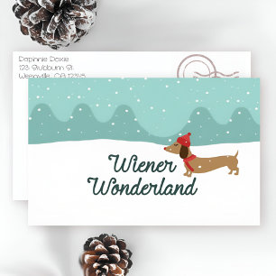 Wiener Wonderland Dachshund Christmas Greeting Car Holiday Card