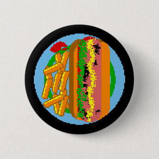 Wienerwurst Pixel Plate 6 Cm Round Badge