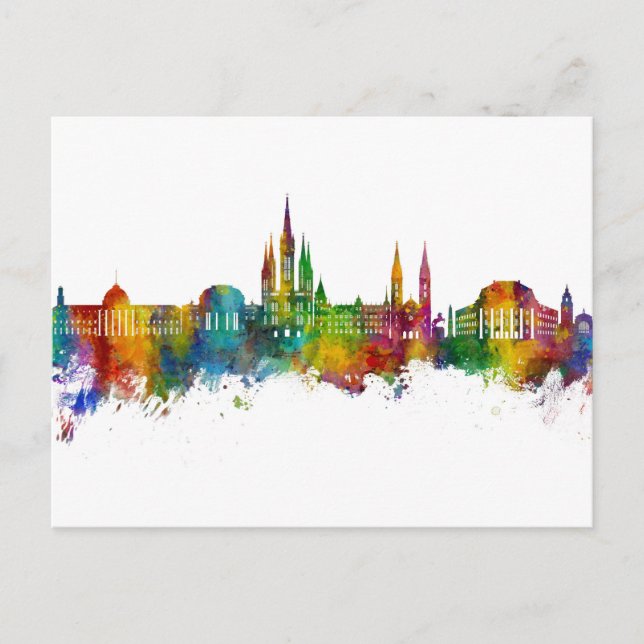 Wiesbaden Germany Skyline Postcard (Front)