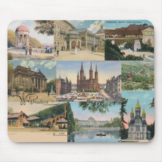 Wiesbaden: Vintage Postcards Souvenir Mousepad (Front)