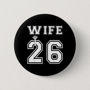 Wife 2026 Husband Matching Engagement Party 6 Cm Round Badge
