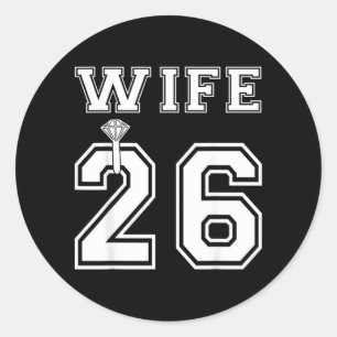 Wife 2026 Husband Matching Engagement Party Classic Round Sticker
