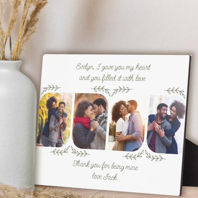 Wife 4 Vertical Photo Loving Words Delicate Leaf Plaque (Creator Uploaded)