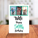 Wife 50th happy birthday 3 photo collage card<br><div class="desc">Put a smile on a face with this personalised 50th birthday 3 photo collage card for your wife. - Simply click to personalise this design 🔥 My promises - This design is unique and is designed with you in mind 🙏 Thank you for supporting my small business - If you...</div>