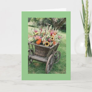 *WIFE* A WAGON FILLED OF FLOWERS FOR YOU CARD
