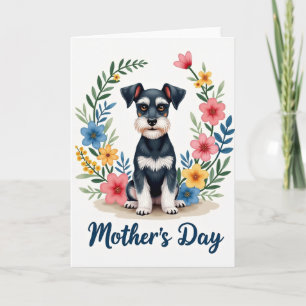 Wife Adorable Dog Floral Card