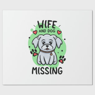 Wife and Dog Missing Wrapping Paper