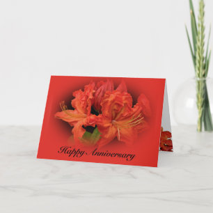 Wife Anniversary Orange Azaleas Card