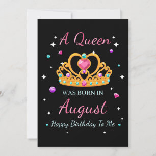 Wife Art A Queen Was Born In August Invitation