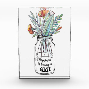 Wife Art Happiness Is Being A GiGi Photo Block