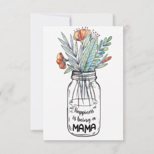 Wife Art Happiness Is Being A Mama Thank You Card