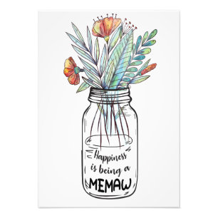 Wife Art Happiness Is Being A Memaw Photo Print