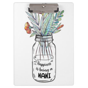 Wife Art Happiness Is Being A Nani Clipboard