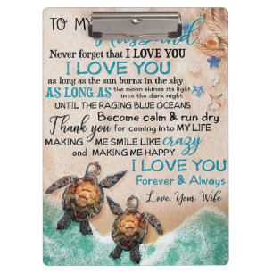 Wife Art To My Husband Turtle Clipboard