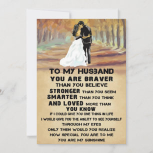 Wife Art To My Husband You Are Sunshine Thank You Card