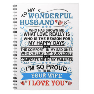 Wife Art To My Wonderful Husband Notebook
