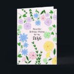 Wife Birthday Card<br><div class="desc">Pretty birthday card for Wife that is customizable with your personalized message and/or name.</div>