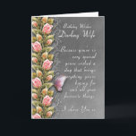 wife birthday card - birthday card with roses and<br><div class="desc">wife birthday card - birthday card with roses and butterfly</div>