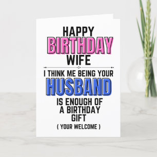 Wife birthday card funny homour