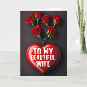 WIFE BIRTHDAY ROSES ROMANTIC GREETING CARD