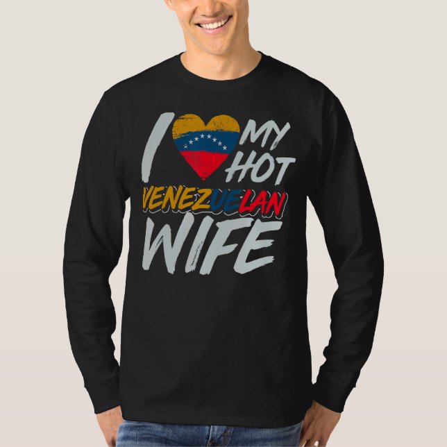 Wife Caracas Pride Venezuelan Husband  Venezuela T-Shirt (Front)