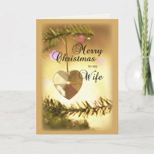 Wife Christmas Beautiful Heart Ornament Holiday Card