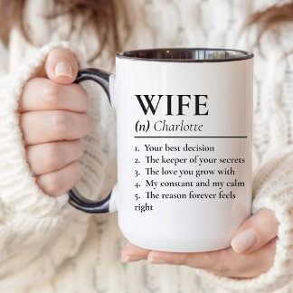 Wife Definition Custom Mug Gift for Wife Newlyweds
