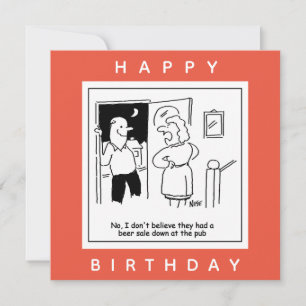 Wife Doesn't Believe Pub Had a Beer Sale Cartoon Card