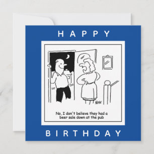 Wife Doesn't Believe Pub Had a Beer Sale Cartoon Card