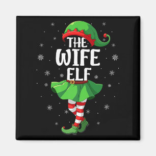 Wife Elf Christmas Girls Women Elf Squad Xmas Fami Magnet
