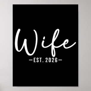 Wife est 2026 just married couple wedding honeymoo poster