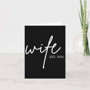 Wife Est 2026 Married Honeymoon Wedding Couples Card
