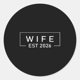 Wife Est 2026 Shirt Just Married Honeymoon Wedding Classic Round Sticker