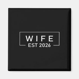 Wife Est 2026 Shirt Just Married Honeymoon Wedding Magnet
