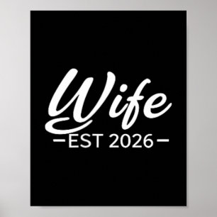 Wife Est 2026 Shirt Married Honeymoon Wedding 1 Poster